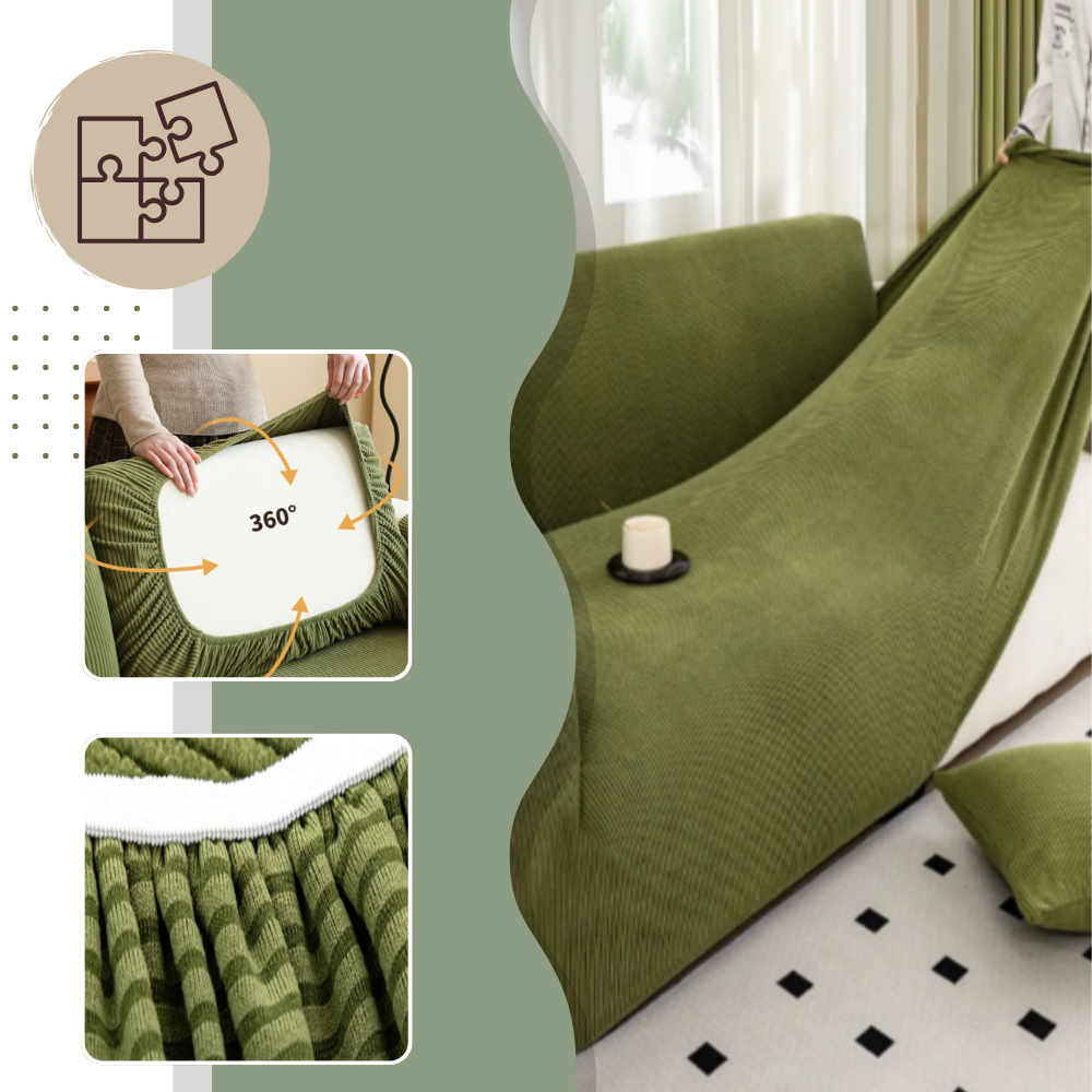 Housse de canapé en velours côtelé infroissable - Ozerty