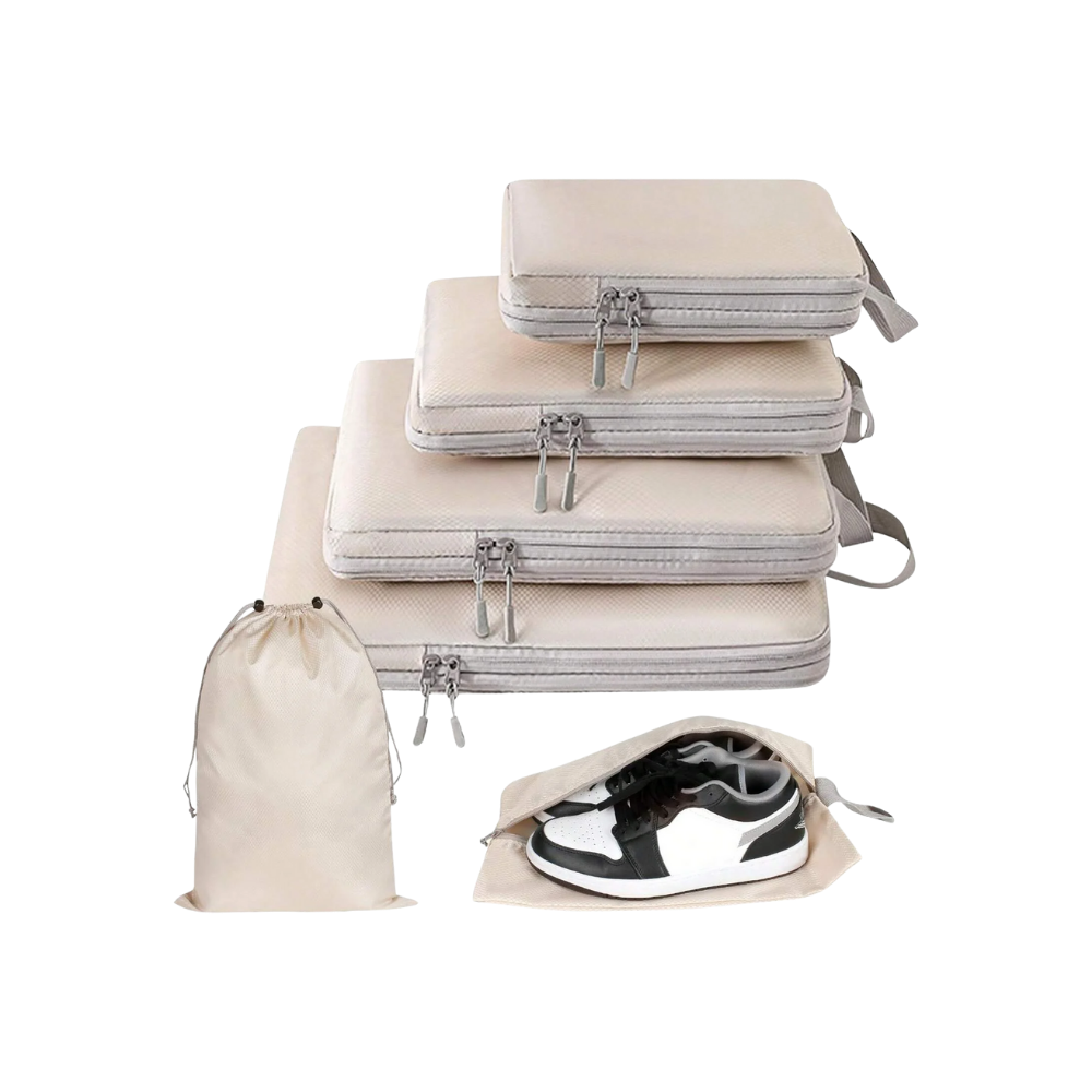 Sac de compression organisateur de bagages -Beige - Ozerty
