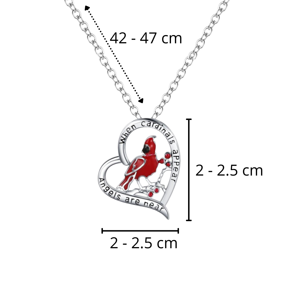 Collier à pendentif de cardinal en forme de cœur  - Ozerty