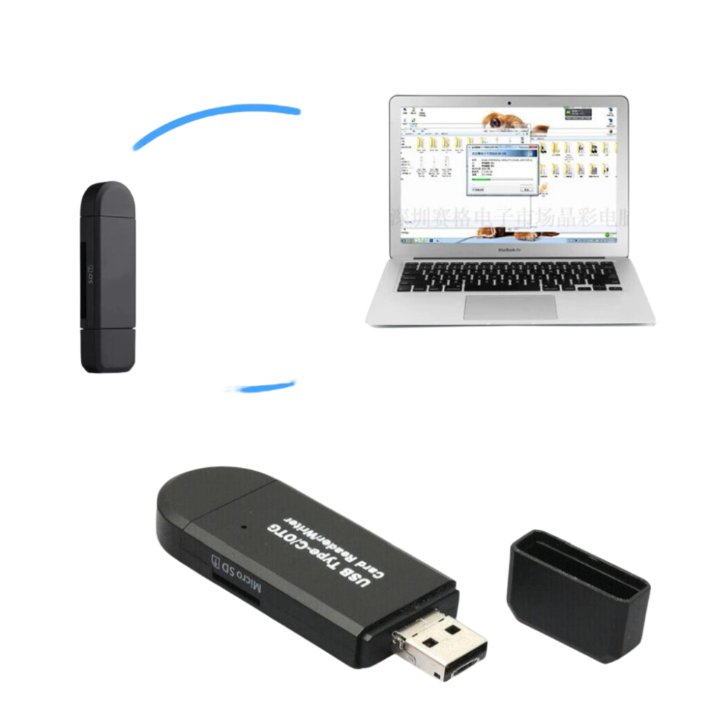 Lecteur de cartes mémoire USB 3-en-1 - Ozerty