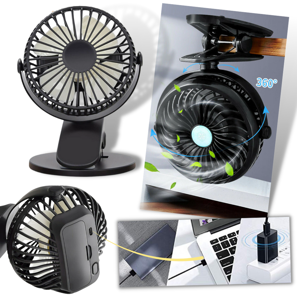 Ventilateur USB portable et rechargeable - Ozerty