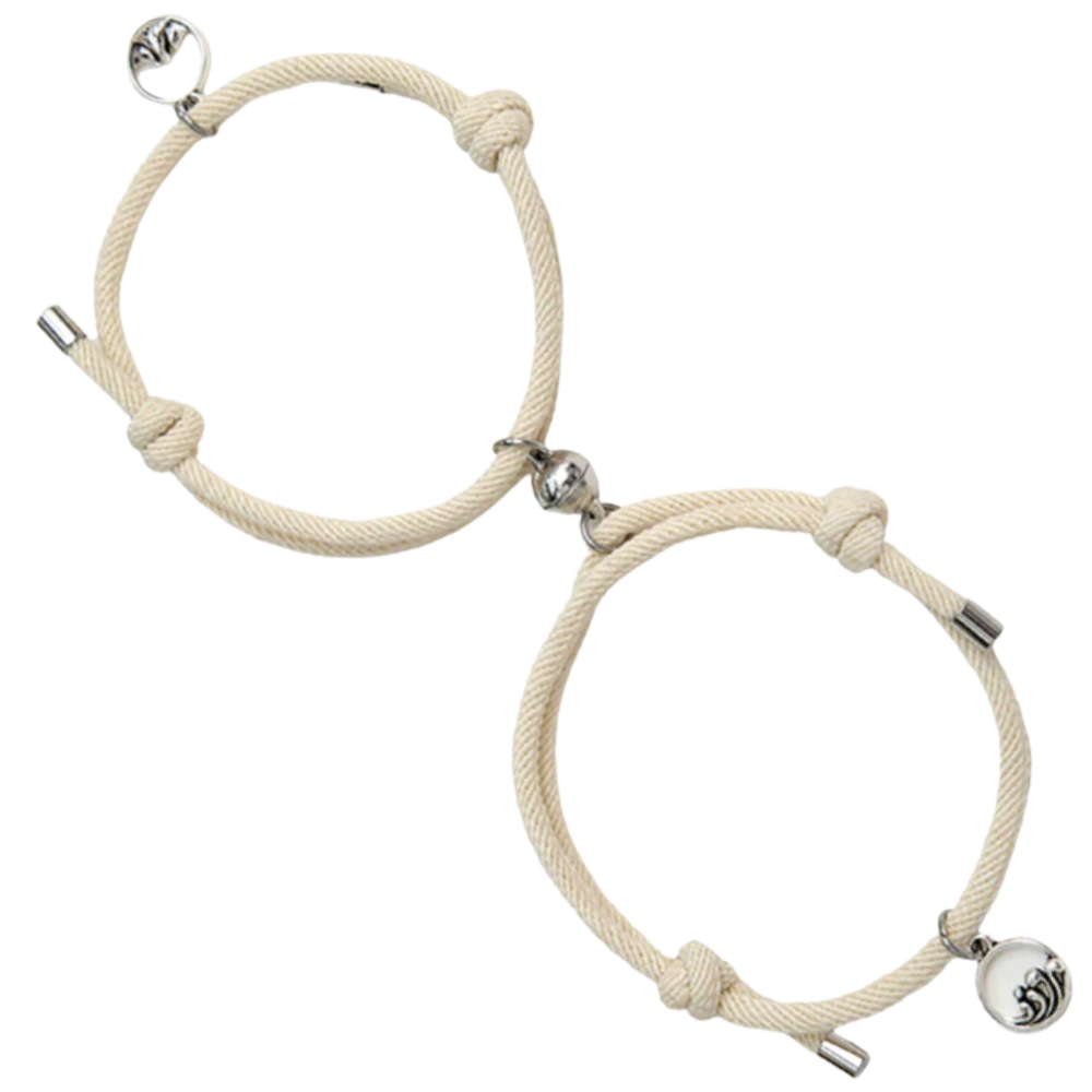 Lot de 2 bracelets magnétiques pour couples -Beige/   - Ozerty