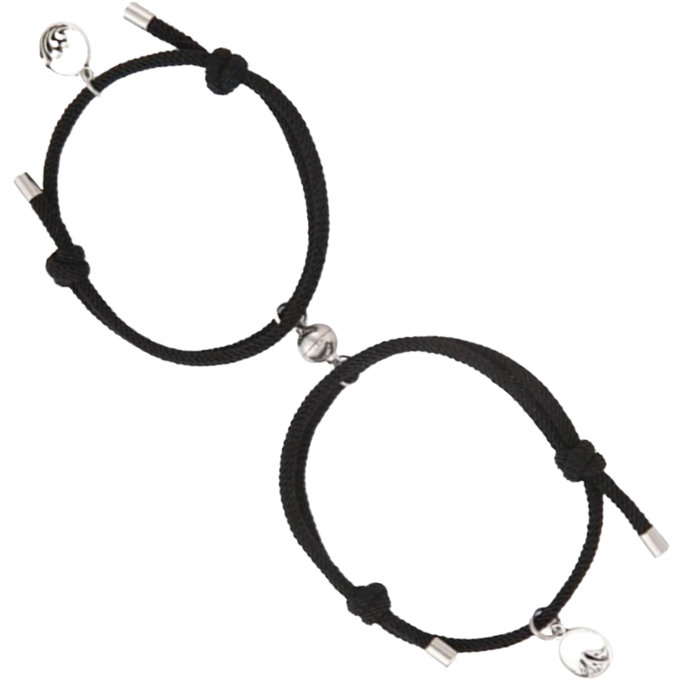 Lot de 2 bracelets magnétiques pour couples -Noir/   - Ozerty