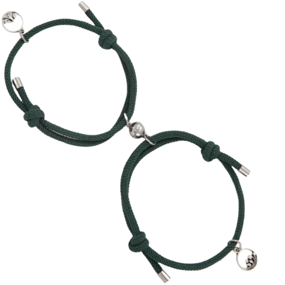 Lot de 2 bracelets magnétiques pour couples -Vert/   - Ozerty