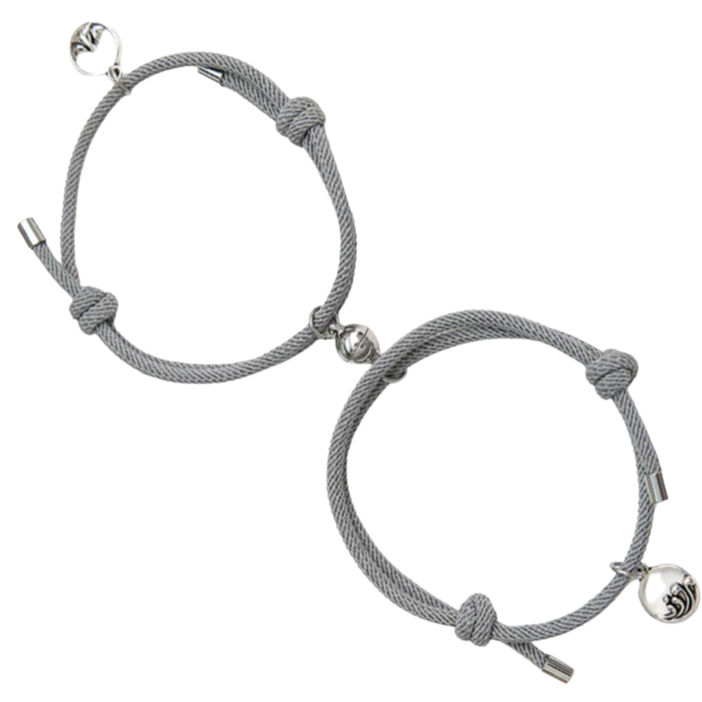 Lot de 2 bracelets magnétiques pour couples -Gris/   - Ozerty