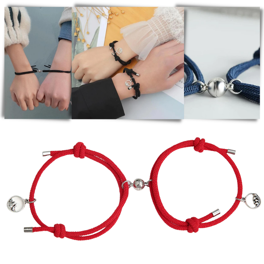 Lot de 2 bracelets magnétiques pour couples - Ozerty
