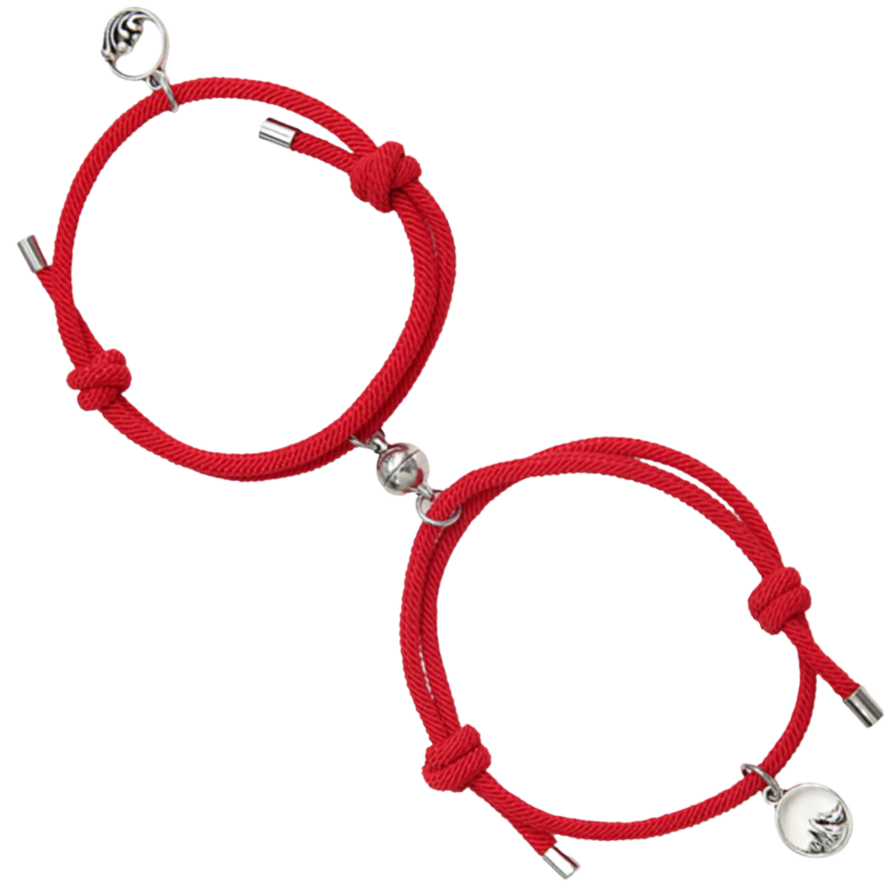 Lot de 2 bracelets magnétiques pour couples -Rouge/   - Ozerty