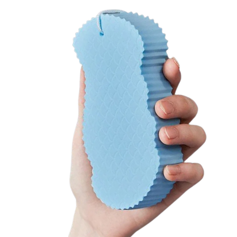 Éponge douce exfoliante pour le corps -Bleu/   - Ozerty