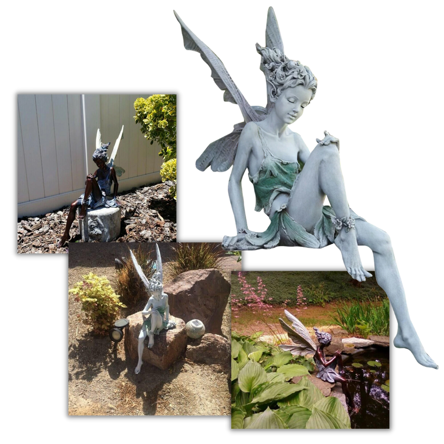 Ornement de jardin en forme de statue de fée