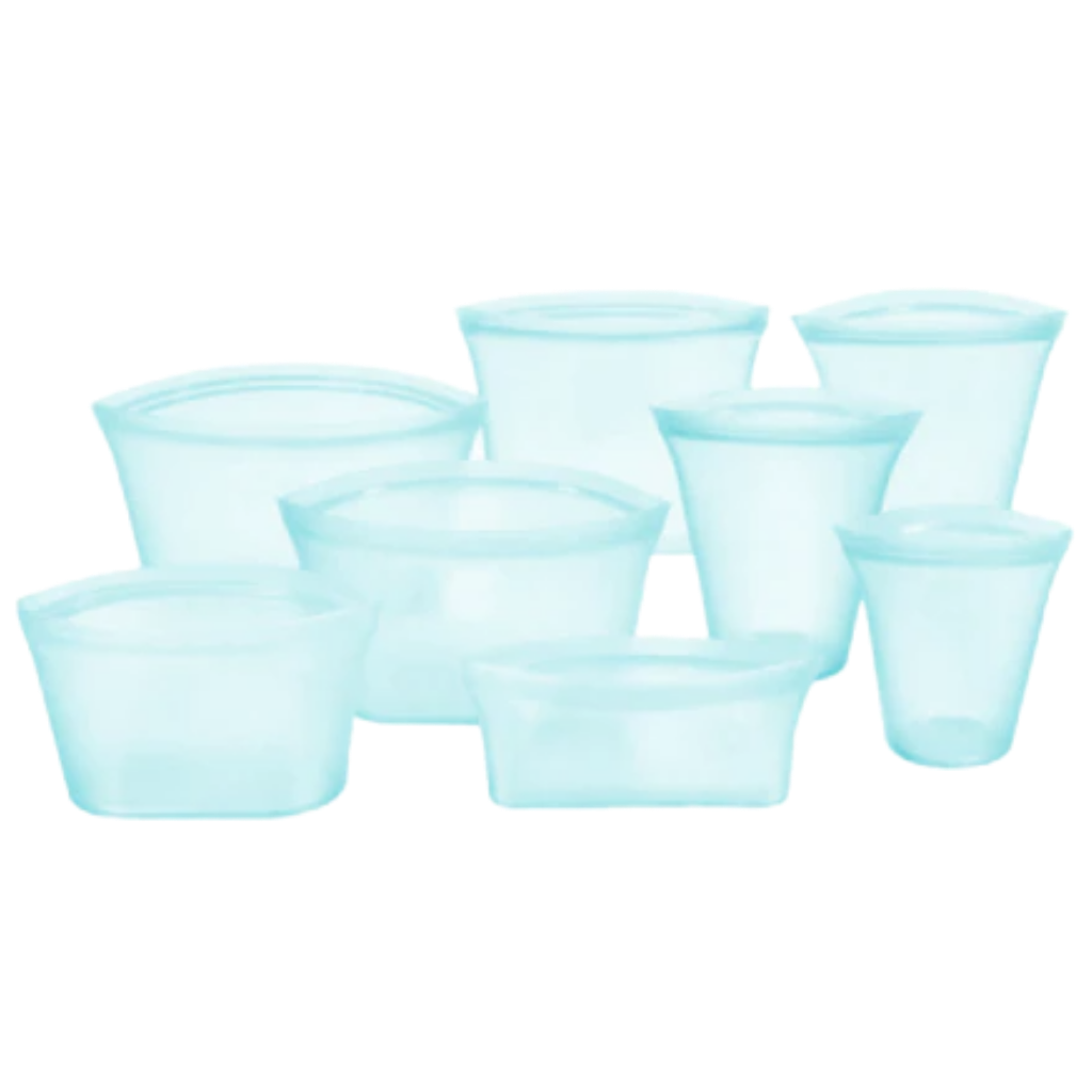 Lot de 8 sacs réutilisables en silicone pour aliments -Bleu/   - Ozerty