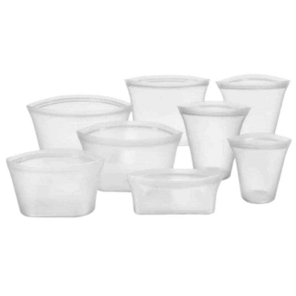 Lot de 8 sacs réutilisables en silicone pour aliments -Blanc/   - Ozerty