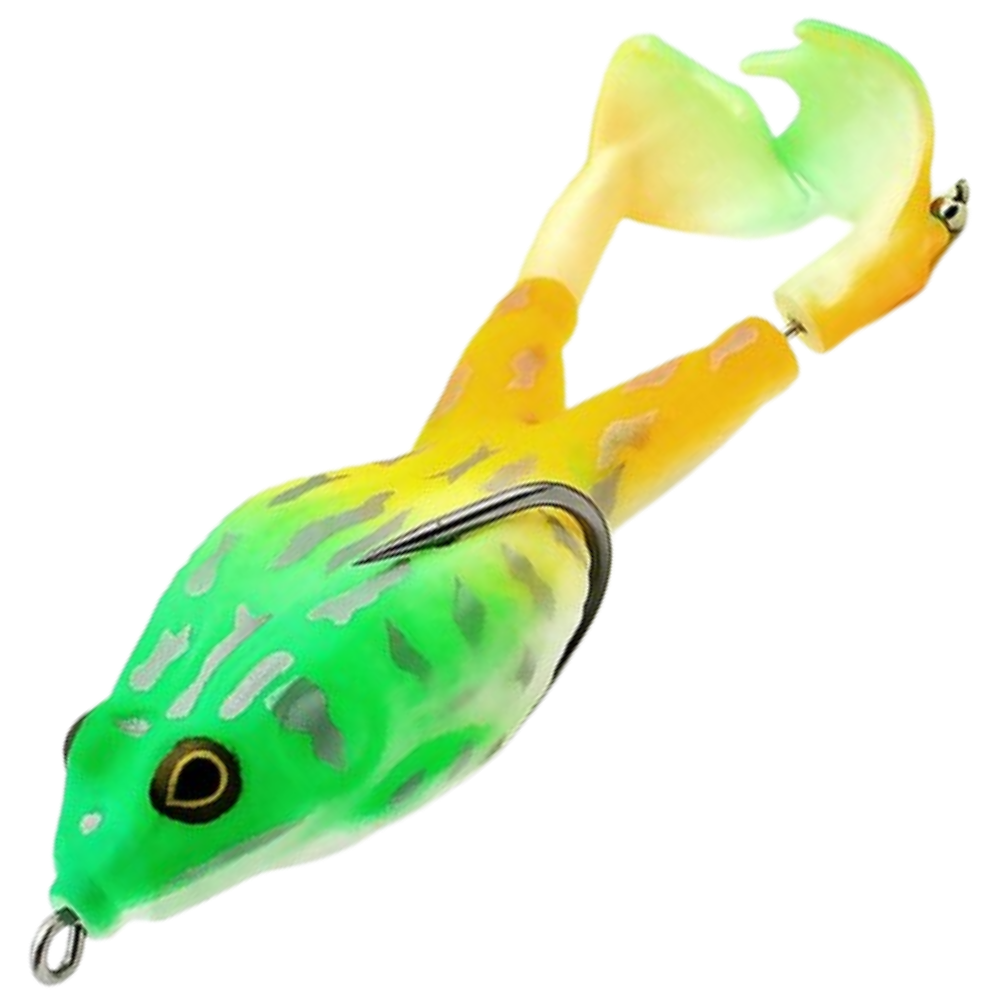 Leurre de pêche en silicone en forme de grenouille  -Vert jaune/   - Ozerty