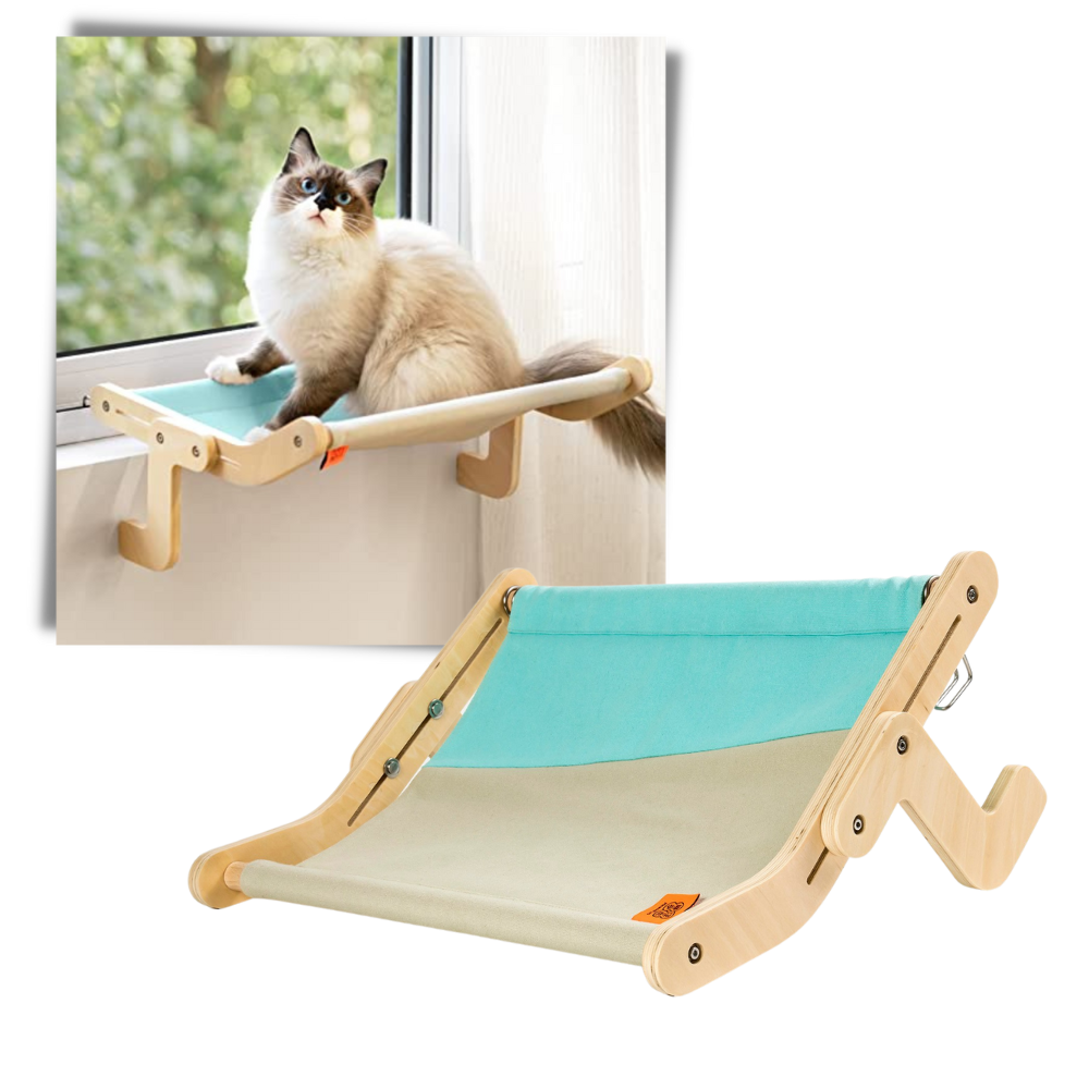 Perchoir de fenêtre en bois pour chat - Ozerty