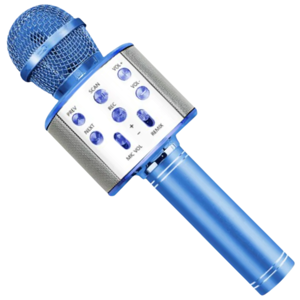 Microphone karaoké Bluetooth sans fil -Bleu/   - Ozerty