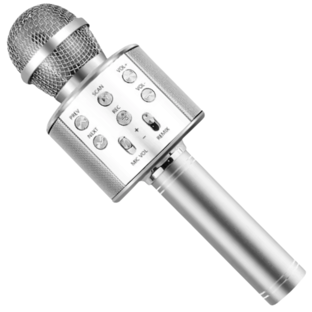 Microphone karaoké Bluetooth sans fil -Argenté/   - Ozerty