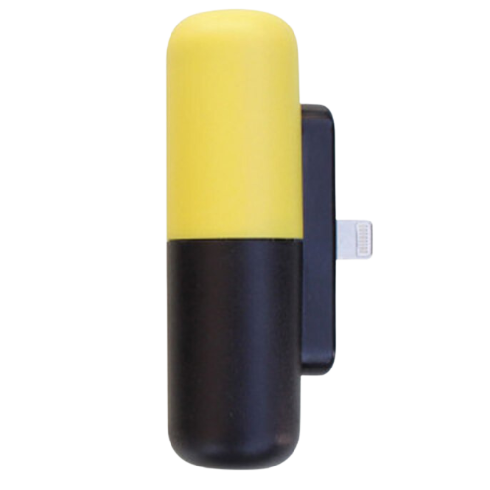 Mini-chargeur portable en forme de capsule -Jaune/Foudre - Ozerty