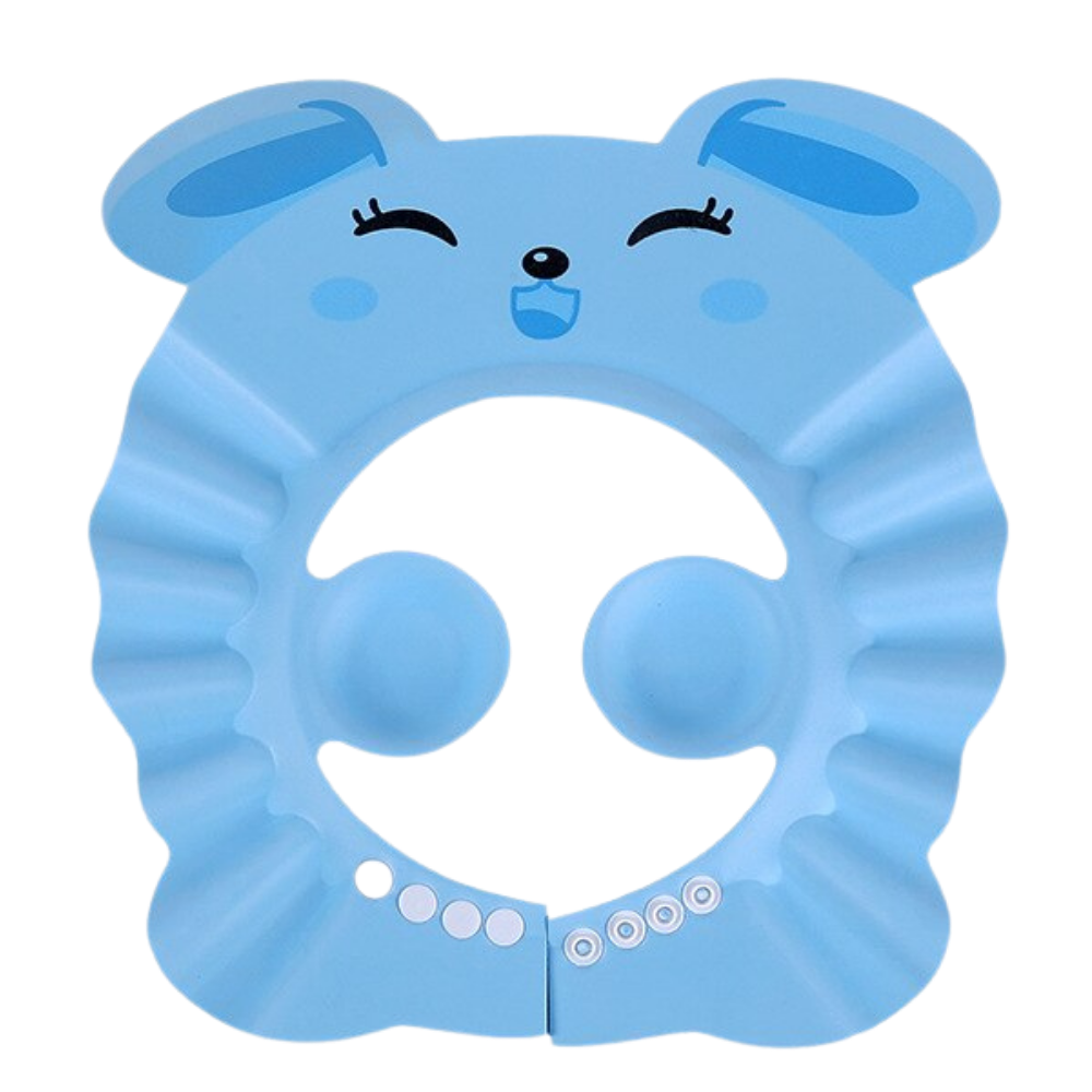 Bonnet de douche et protège-oreilles pour enfants -Bleu/Lapin - Ozerty