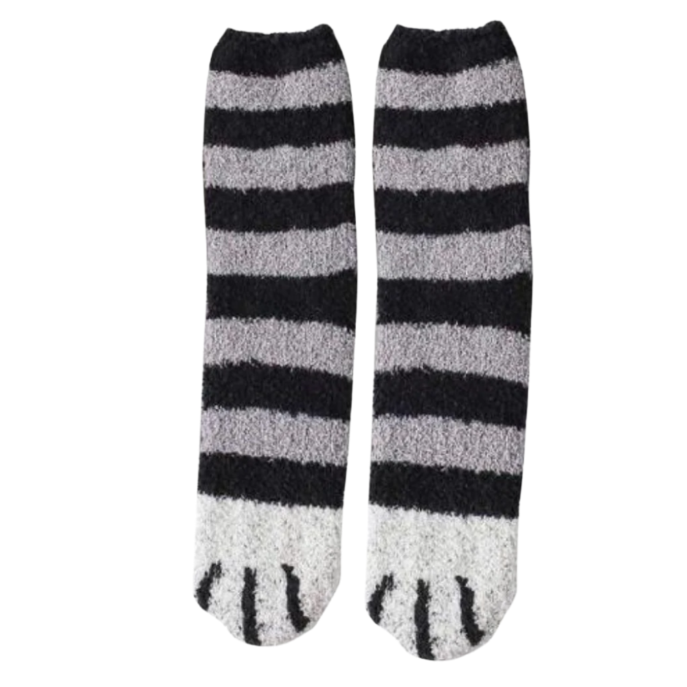 Chaussettes d'hiver en pattes de chat -Rayures/   - Ozerty