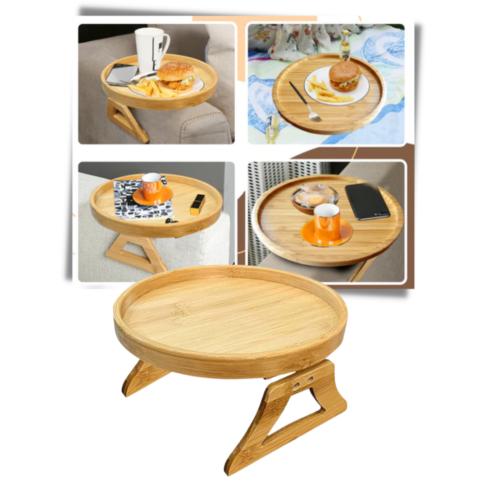 Table d'accoudoir en bois pliable - Ozerty