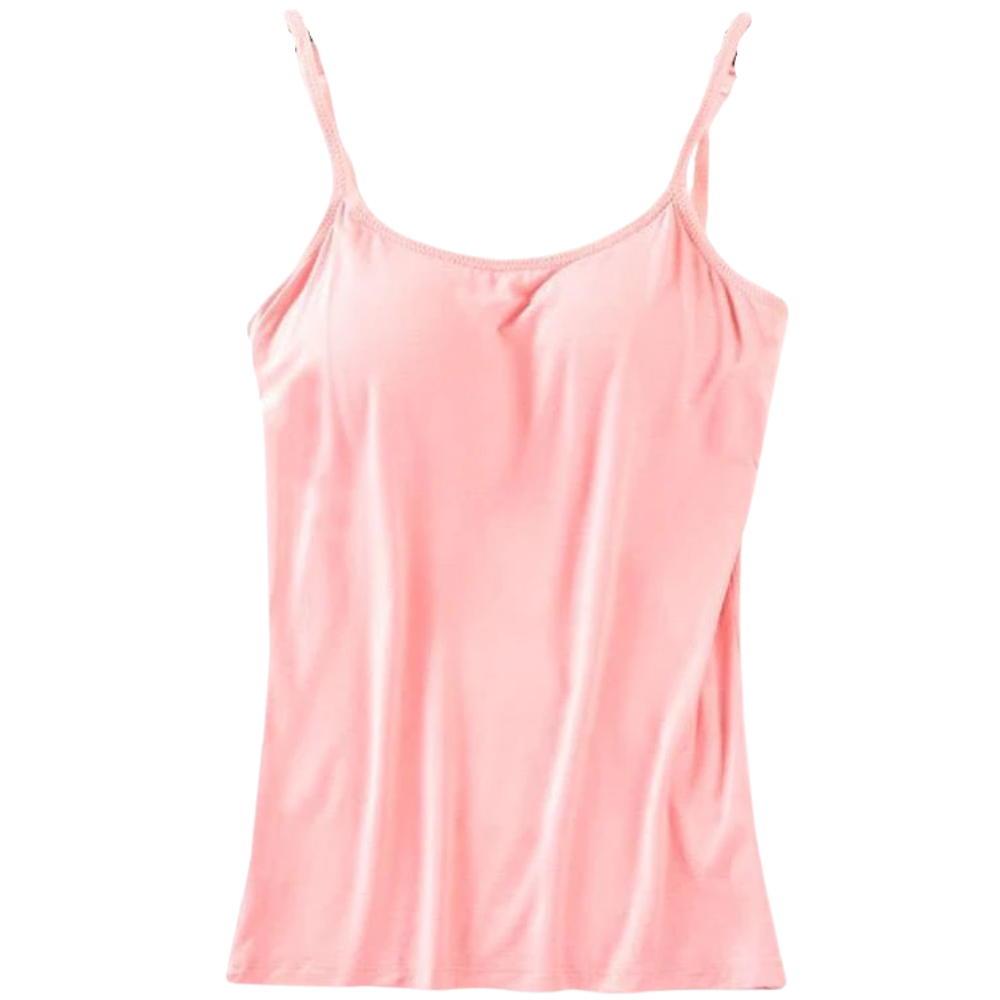 Camisole avec soutien-gorge intégré -Rose/XL - Ozerty