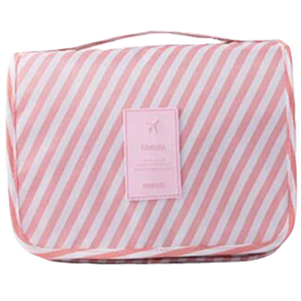 Sac à cosmétiques de voyage -Rayures roses/   - Ozerty