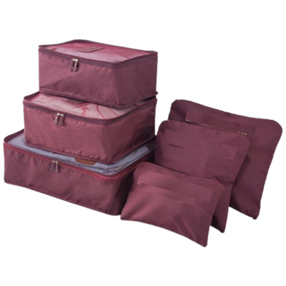 Lot de 6 petits sacs de voyage pour valise -Vin rouge/   - Ozerty