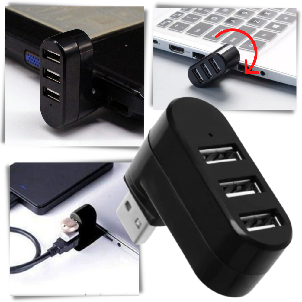 Adaptateur rotatif USB multiport - Ozerty