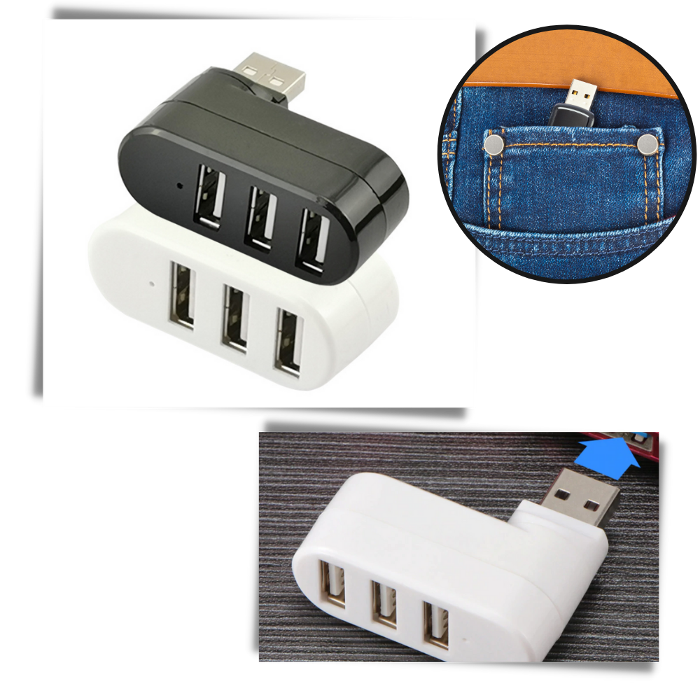 Adaptateur rotatif USB multiport - Ozerty