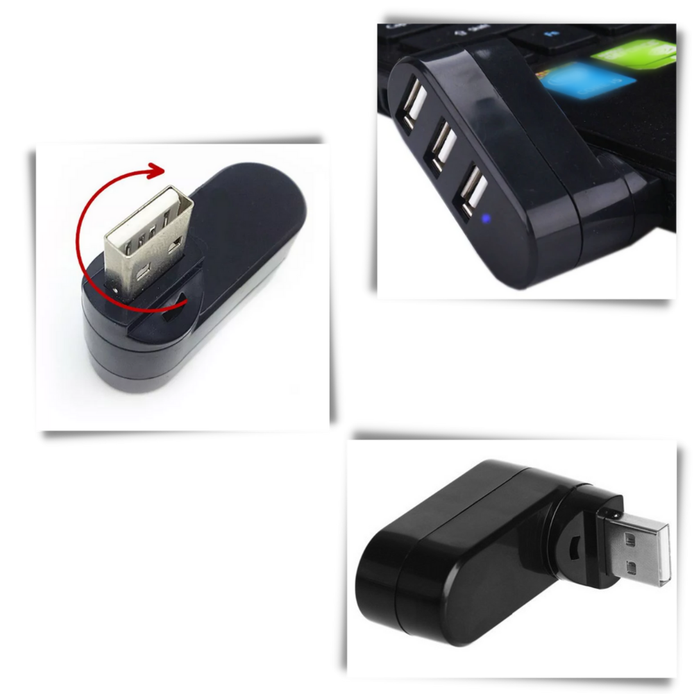 Adaptateur rotatif USB multiport - Ozerty