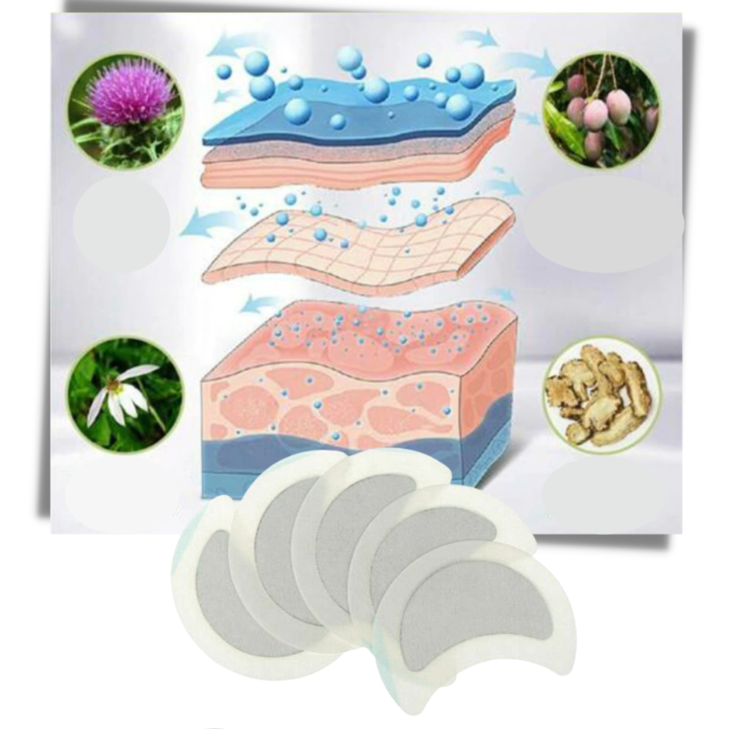 5 Patchs anti-sueur à base de plantes pour les lymphatiques - Ozerty
