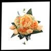 Bouquet de fleurs artificielles, pivoines et roses en soie - Ouistiprix