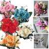 Bouquet de fleurs artificielles, pivoines et roses en soie