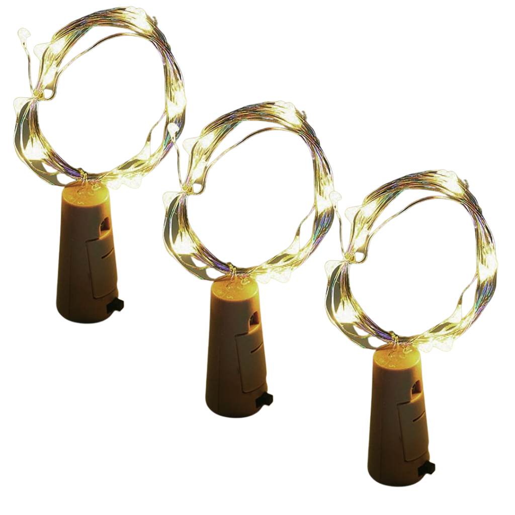 Guirlande lumineuse LED pour bouteille avec bouchon (lot de 3) - Ozerty