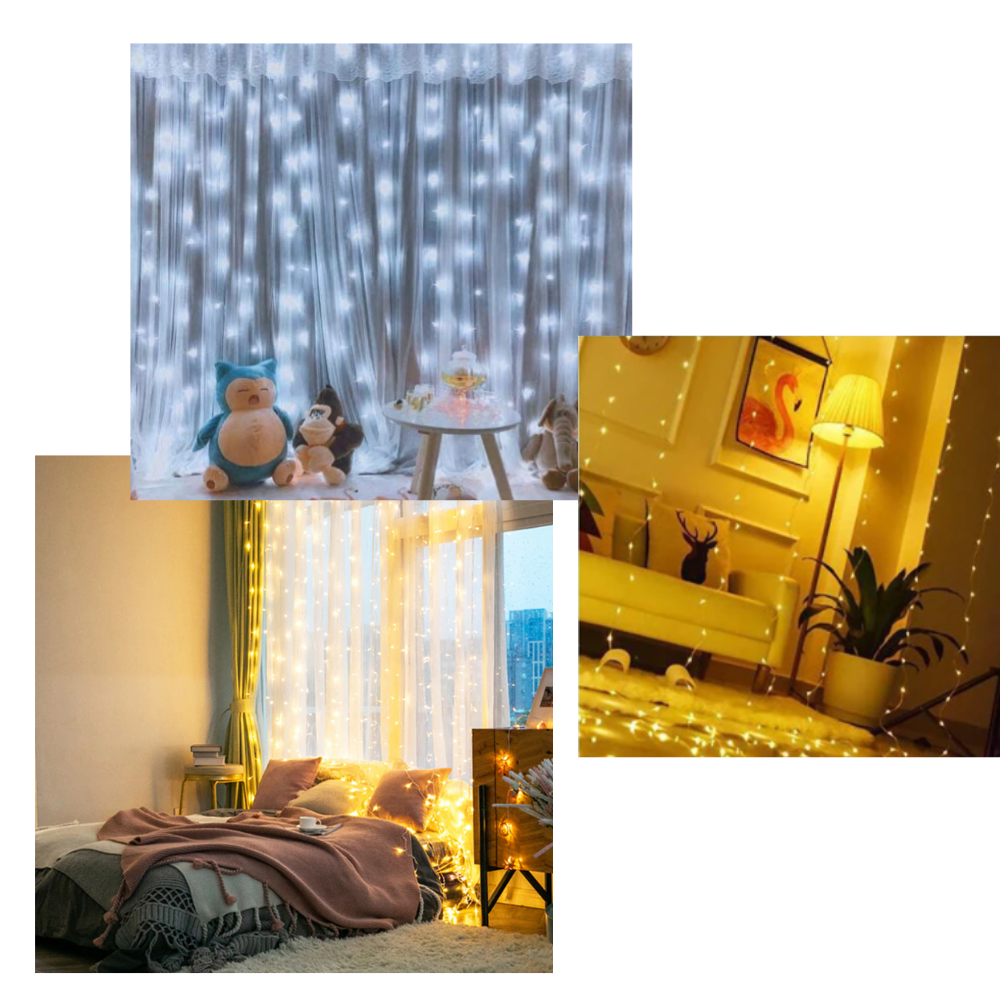 Rideau de lumières féeriques avec télécommande - Ozerty