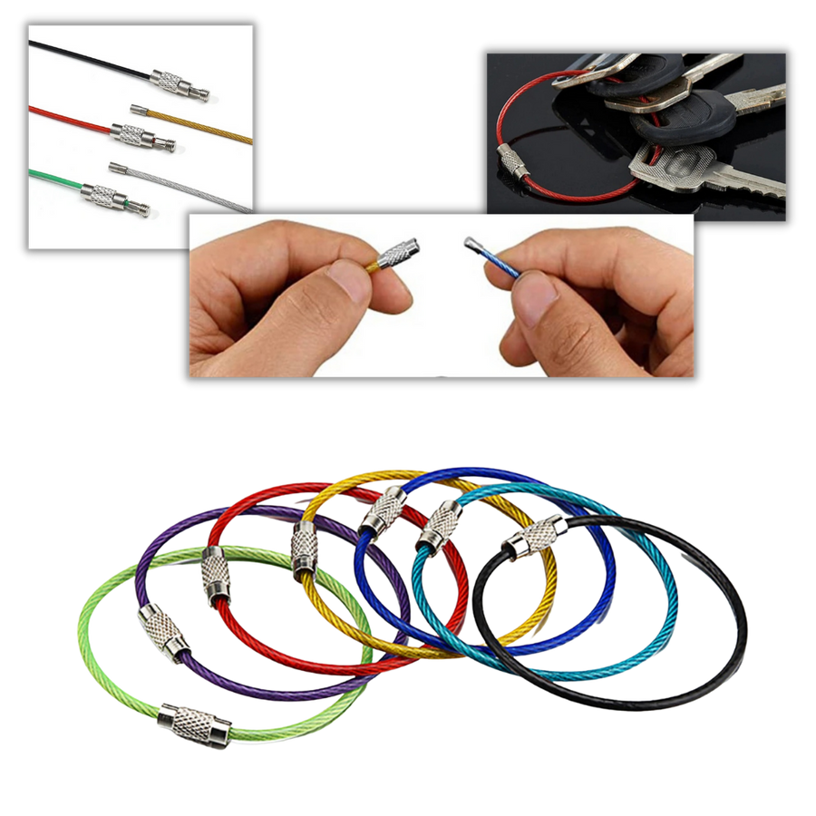 Lot de porte-clés en fil métallique flexible