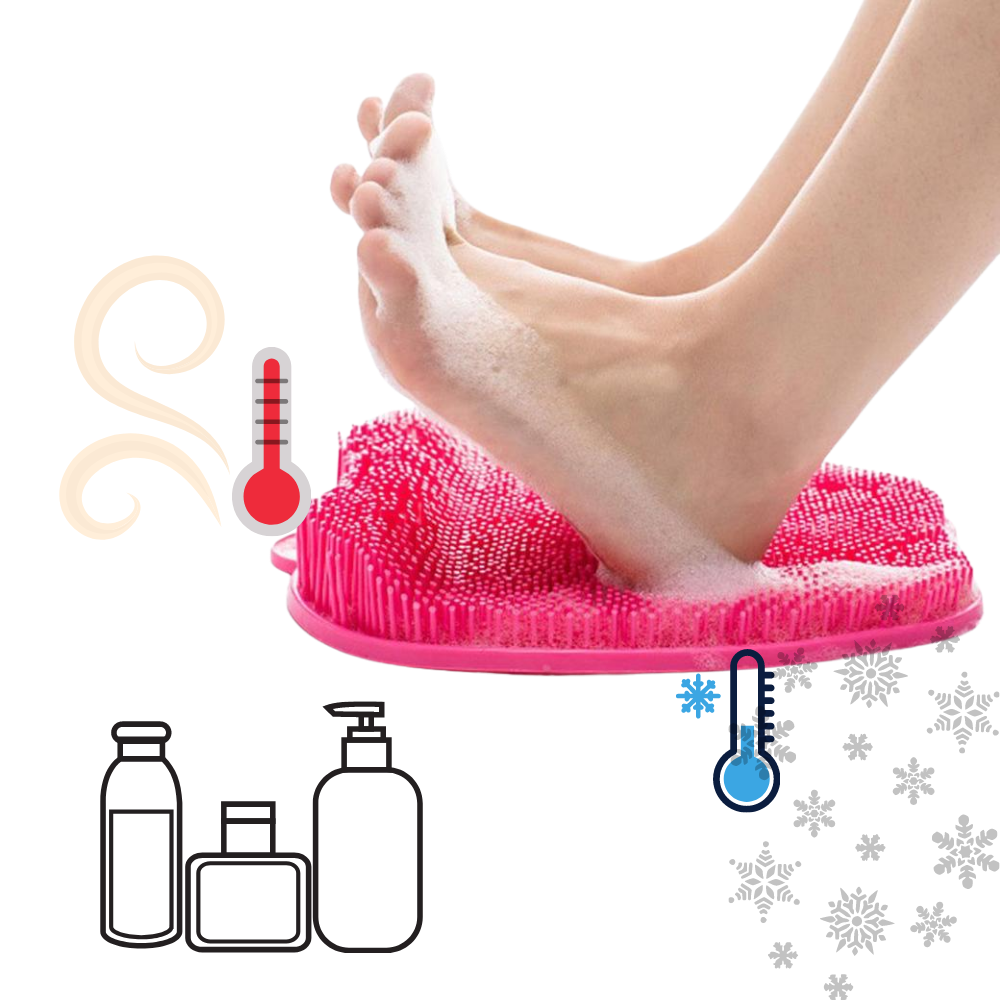 Tapis de douche nettoyant et exfoliant pour le massage des pieds - Ozerty