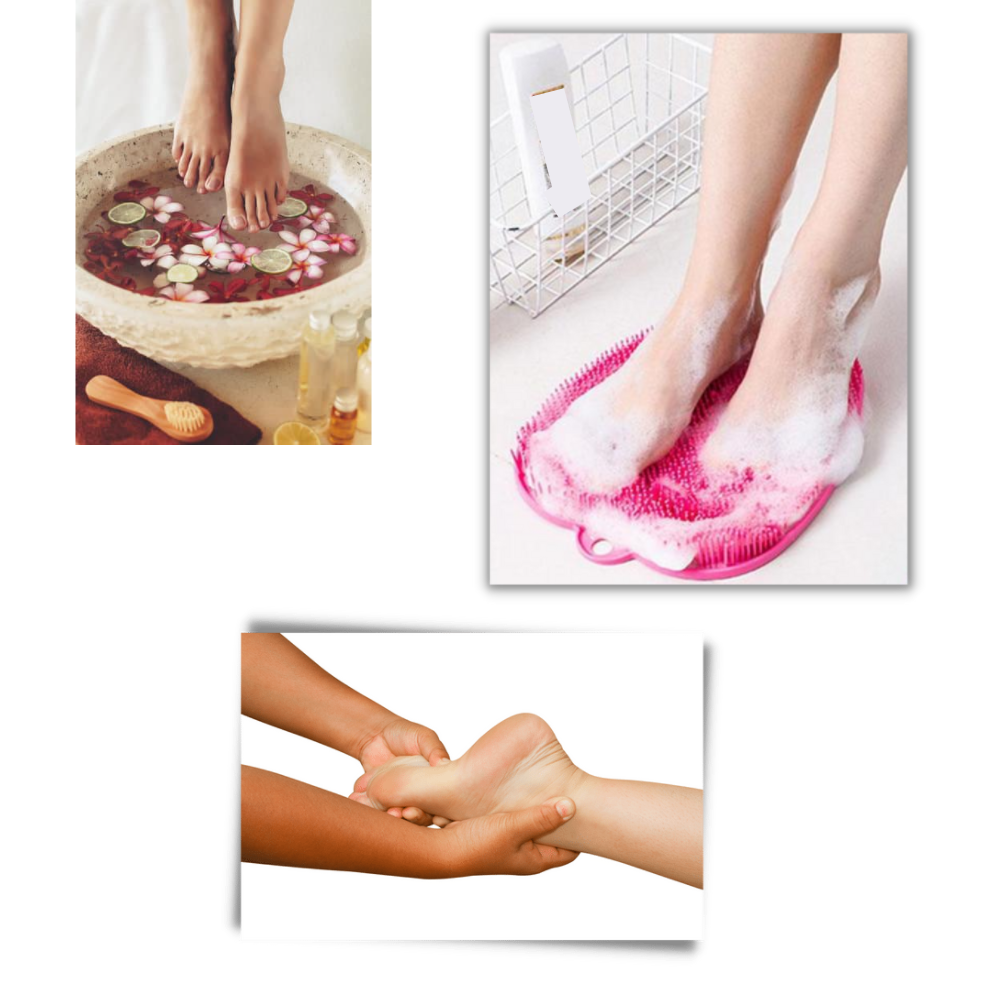 Tapis de douche nettoyant et exfoliant pour le massage des pieds - Ozerty