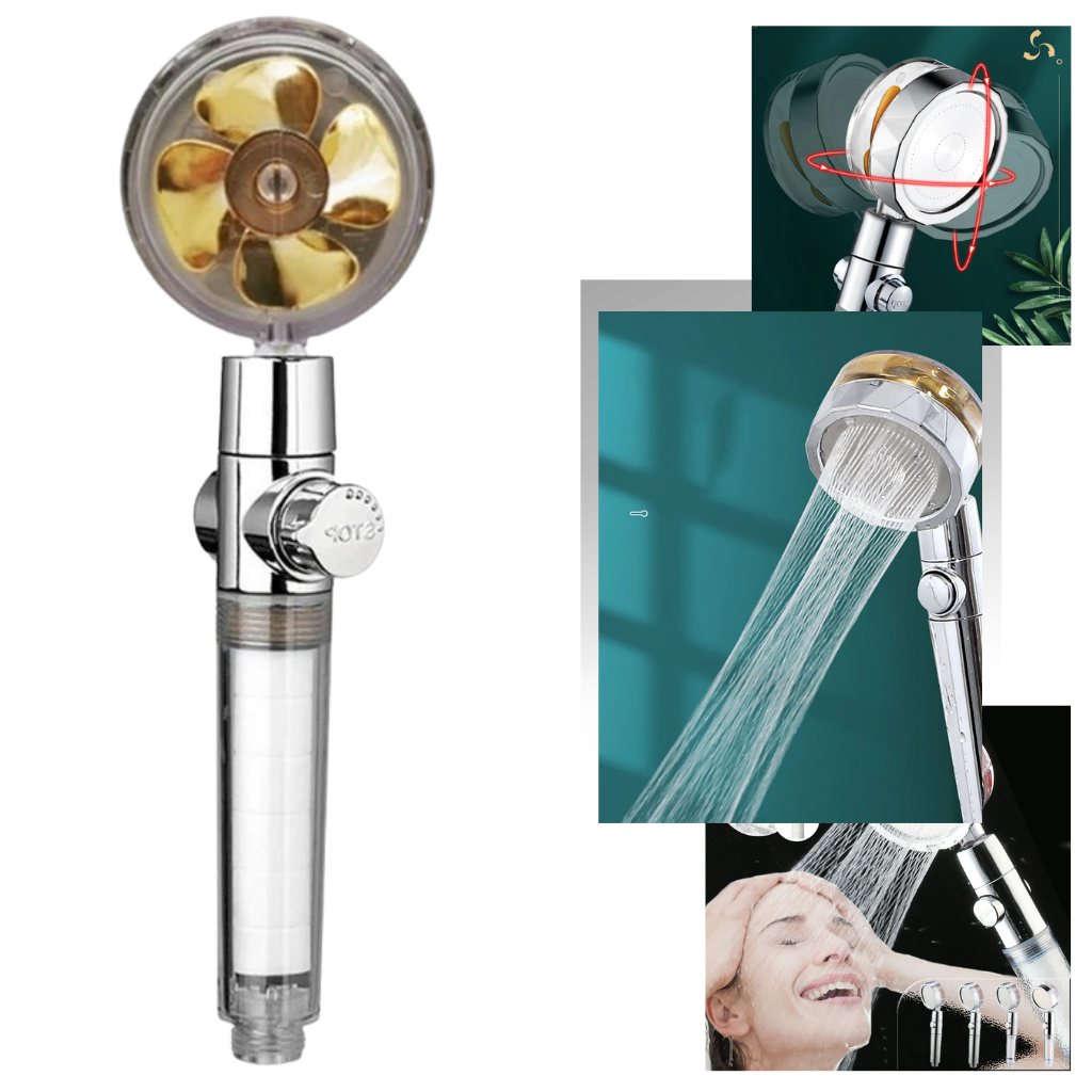 Pommeau de douche à haute pression avec hélice rotative