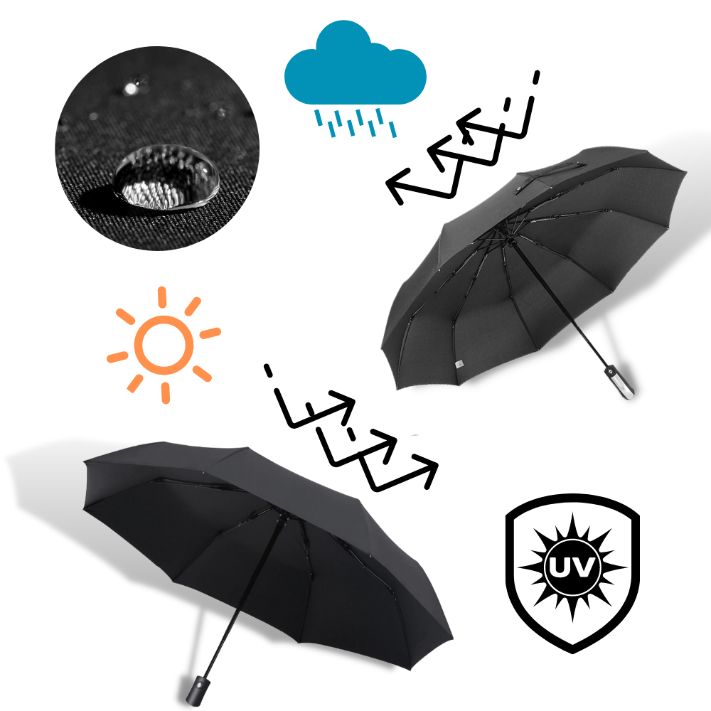 Parapluie à LED résistant au vent pour la pluie et le soleil   - Ozerty
