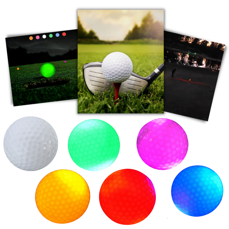 Lot de 6 balles de golf lumineuses à LED