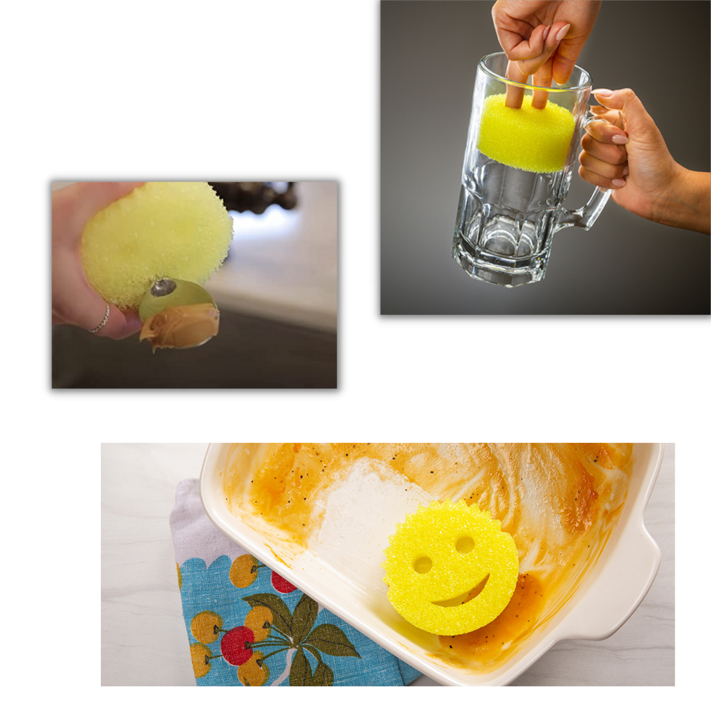 Éponge à vaisselle magique en forme de smiley - Ozerty