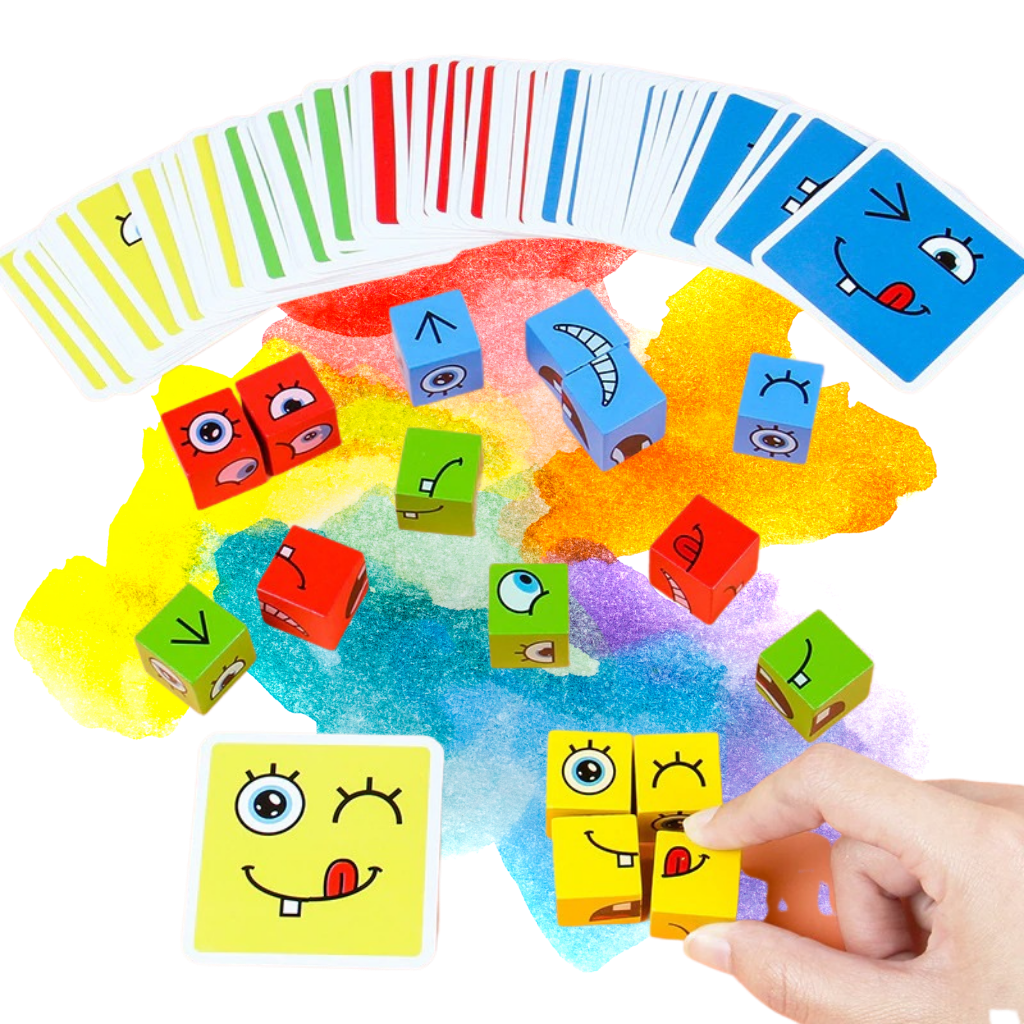 Jeu Montessori à Cubes Emoji Magiques  - Ozerty