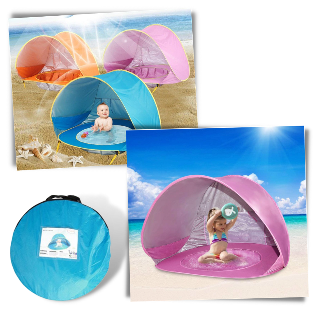 Tente de plage portative pour bébé avec mini-piscine - Ozerty