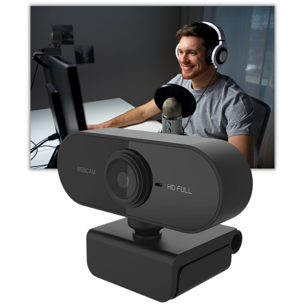 Webcam USB HD 1080p rotative avec microphone - Ozerty