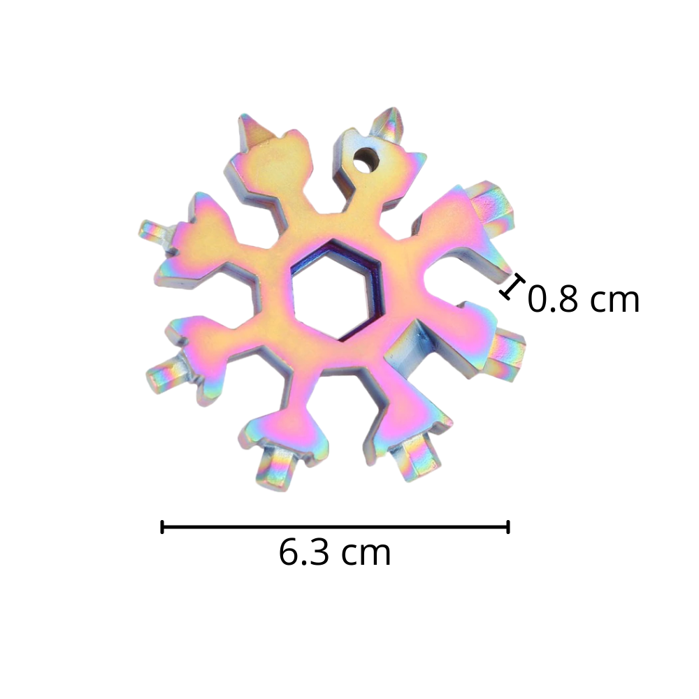 Outil multifonctionnel 18-en-1 en forme de flocon de neige en acier inoxydable  - Ozerty