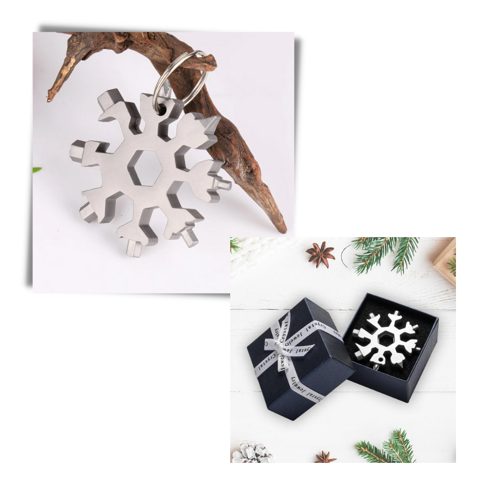 Outil multifonctionnel 18-en-1 en forme de flocon de neige en acier inoxydable  - Ozerty