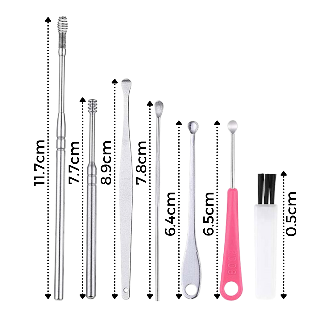 Set d'outils en acier inoxydable pour le nettoyage du cérumen  - Ozerty