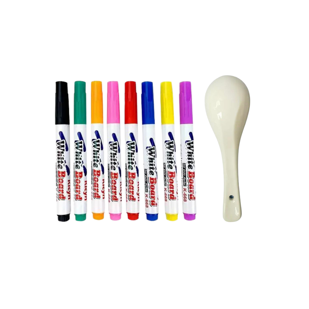 Set de stylos de peinture à l'eau -8 couleurs + cuillère - Ozerty